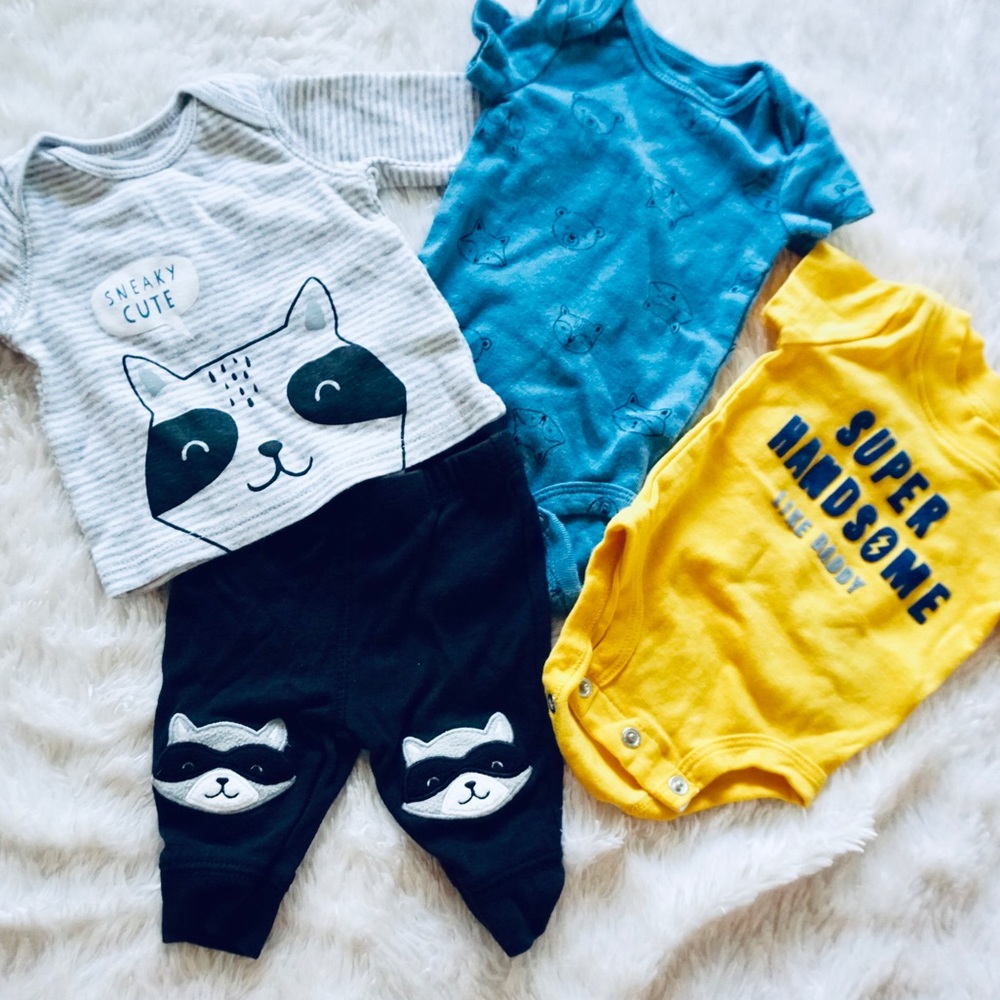 BABY BOY ONESIES AND PANT SET